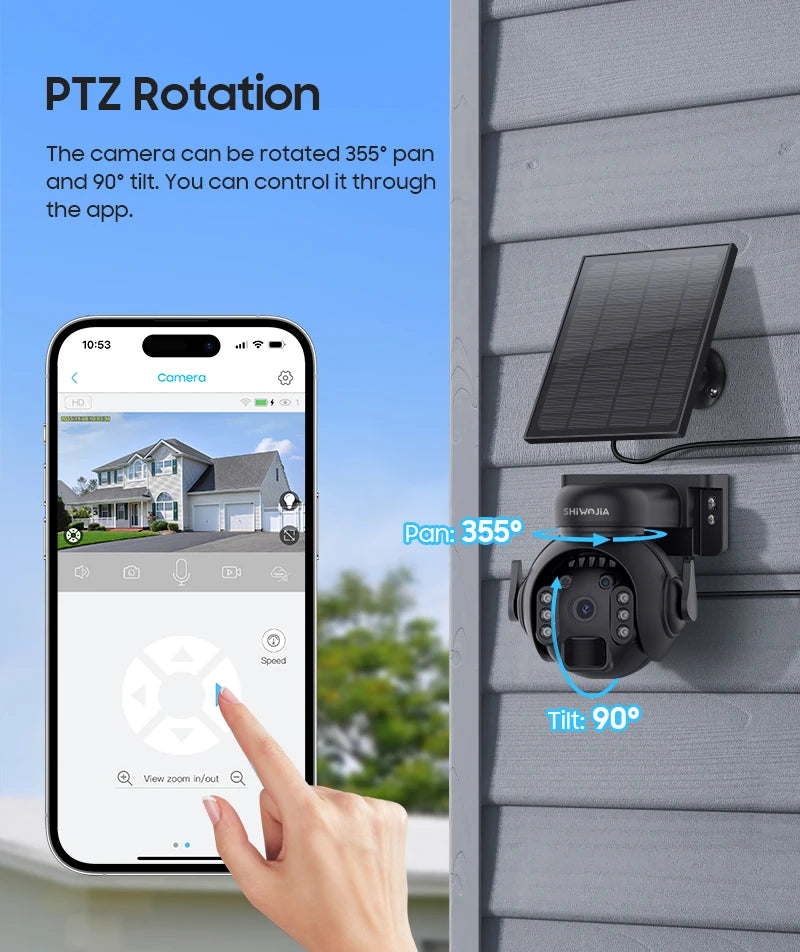Outdoor Solar Wifi Camera 5MP With 360° PIR Motion Detection with Two-Way Audio