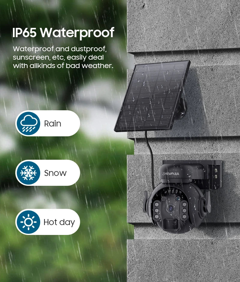Outdoor Solar Wifi Camera 5MP With 360° PIR Motion Detection with Two-Way Audio