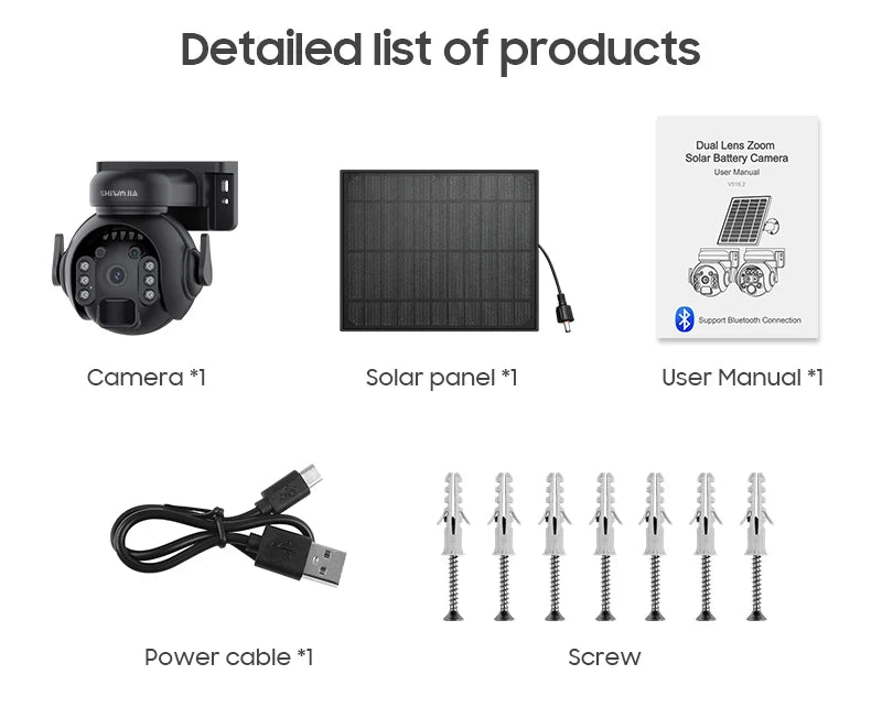 Outdoor Solar Wifi Camera 5MP With 360° PIR Motion Detection with Two-Way Audio