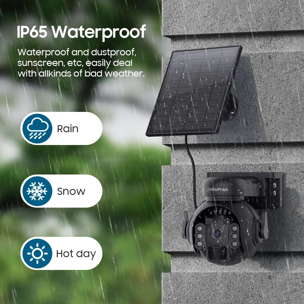 Outdoor Solar Wifi Camera 5MP With 360° PIR Motion Detection with Two-Way Audio