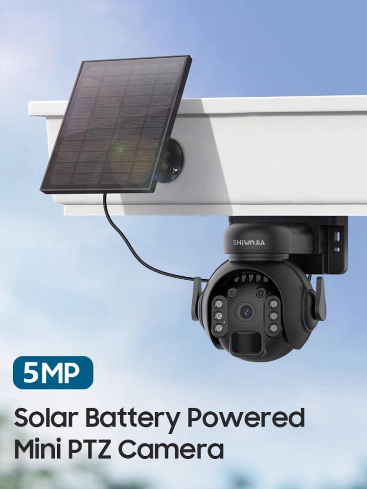 Outdoor Solar Wifi Camera 5MP With 360° PIR Motion Detection with Two-Way Audio