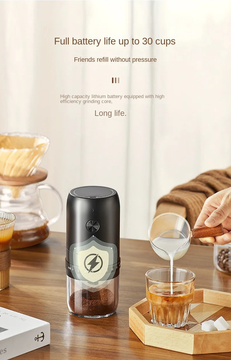 Coffee Bean Grinder Portable 1800mAh Electric 40 Gears External Rechargeable Grinders Household Coffee Machine