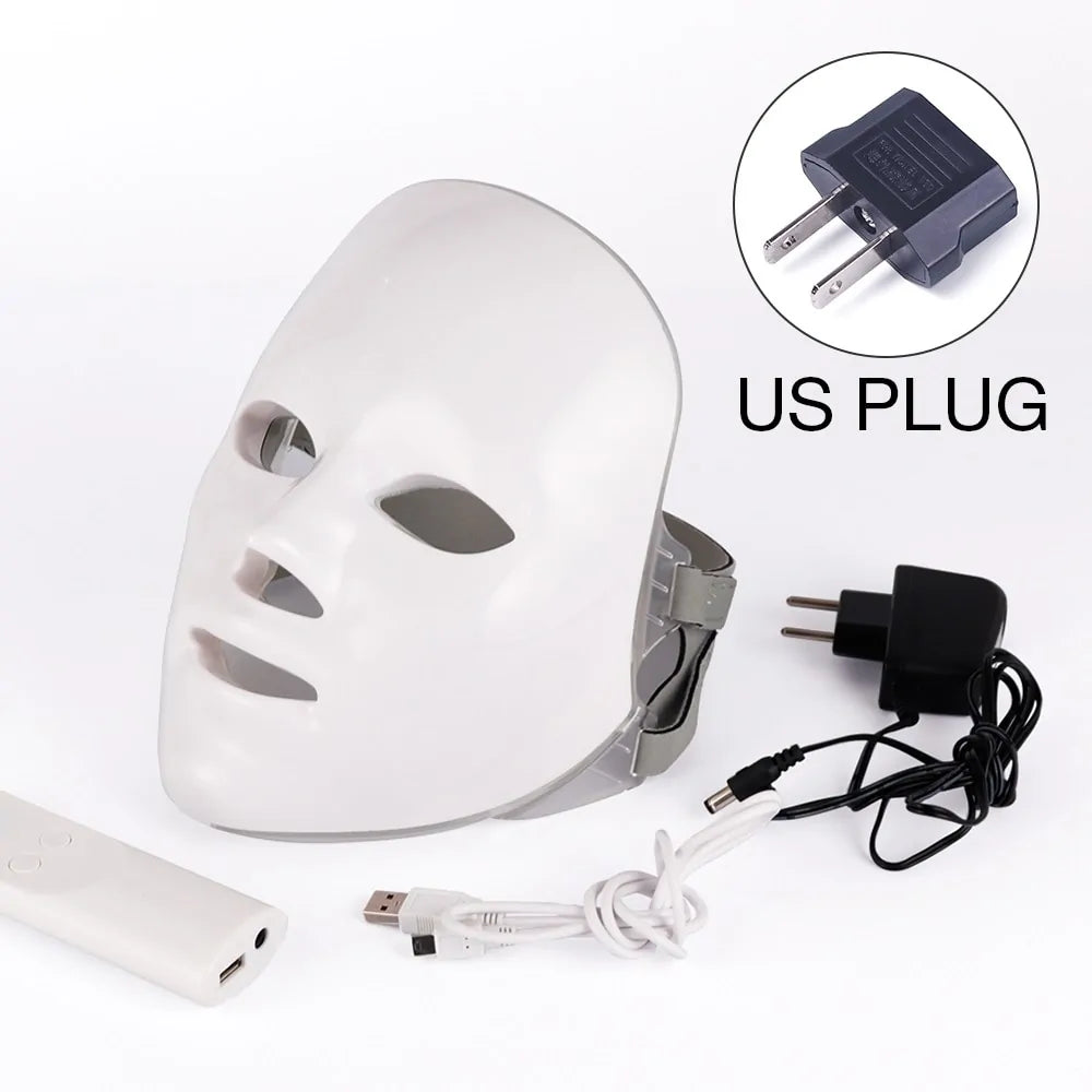 7 Colors LED Photon Therapy Facial Mask with Remote